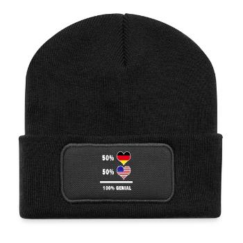 Allemagne et États-Unis génial / cadeau - Beanie recyclé à patch - noir - Devant