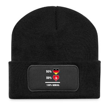 Allemagne et Tunisie Genial / Cadeau - Beanie recyclé à patch - noir - Devant