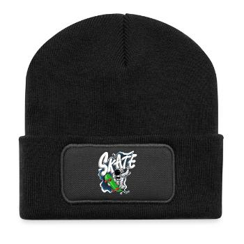 Skate astronaute - Beanie recyclé à patch - noir - Devant