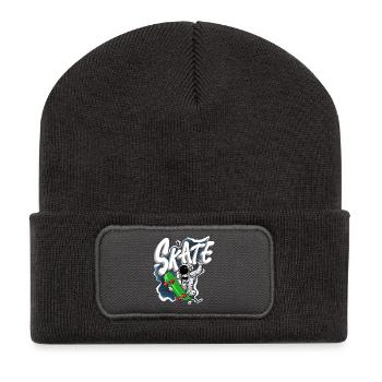 Skate astronaute - Beanie recyclé à patch - charbon - Devant