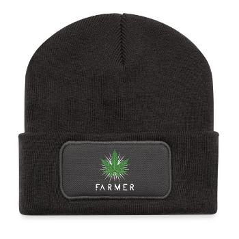 Hanf Farmer - Recycelte Patch Beanie - Dunkelgrau - Vorne