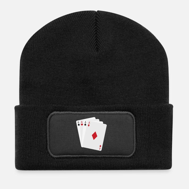 Quatre As Minimalistes - Beanie recyclé à patch - noir