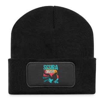 Taucher Scuba Tauchen - Recycelte Patch Beanie - Schwarz - Vorne