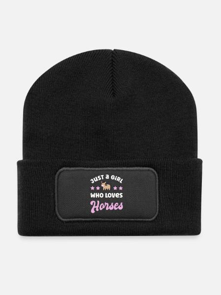 Horse Horses - Recycled Patch Beanie - black