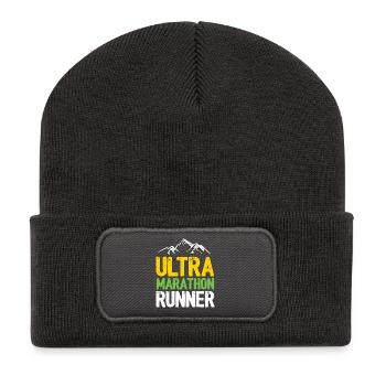 Coureur de marathon ultra - Beanie recyclé à patch - charbon - Devant