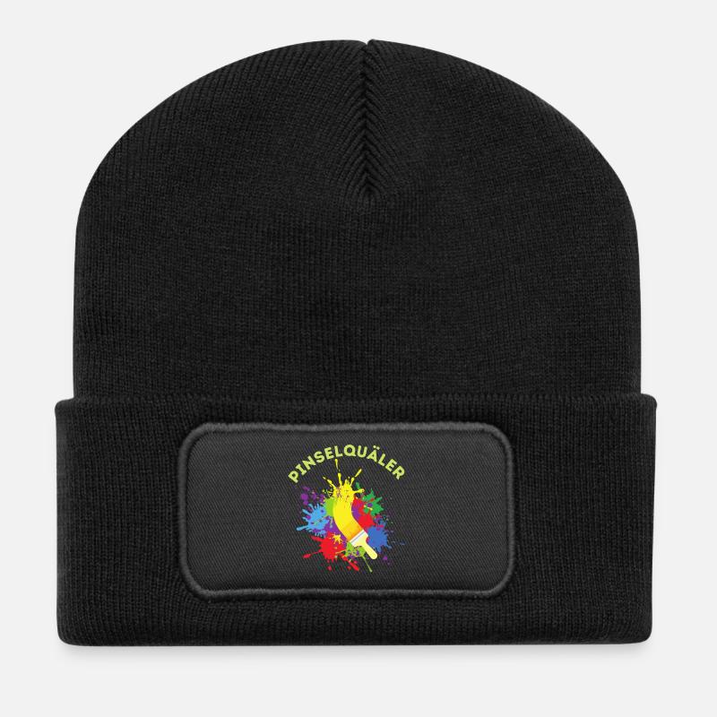 Pinselquäler Maler Handwerker Lackierer Pinsel - Recycelte Patch Beanie - Schwarz
