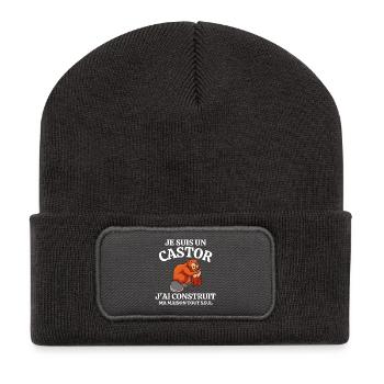 bricolage, bricoleur, bricoler, fan de bricolage - Beanie recyclé à patch - charbon - Devant