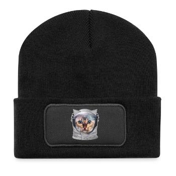 Un astronaute chat dans l’espace pour les amoureux des chats - Beanie recyclé à patch - noir - Devant