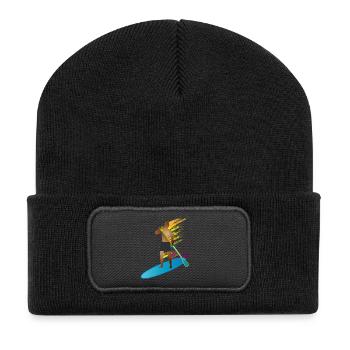 Stand up paddle - Homme avec paddle board - Beanie recyclé à patch - noir - Devant