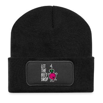 Let the beet drop, beat drop EDM DJ Tanzmusik - Recycelte Patch Beanie - Schwarz - Vorne