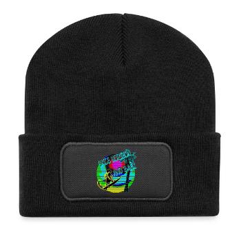 Once horizon and back Surfer Palme - Recycelte Patch Beanie - Schwarz - Vorne