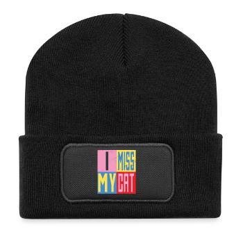 I miss my cat - Recycled Patch Beanie - black - Front
