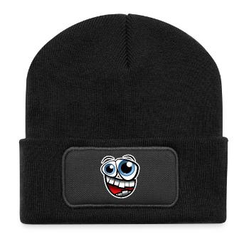 Face Comic - Beanie recyclé à patch - noir - Devant