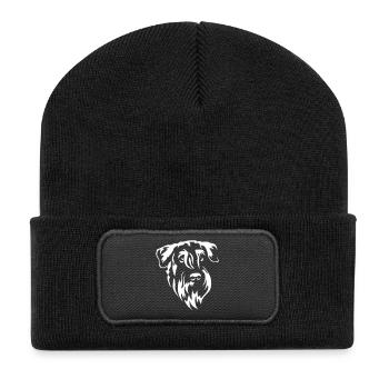 Giant Schnauzer Head "Black Edition" - Recycled Patch Beanie - black - Front