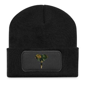 Éléphant dans la jungle - Beanie recyclé à patch - noir - Devant