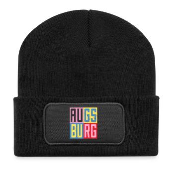Augsburg Design - Recycelte Patch Beanie - Schwarz - Vorne
