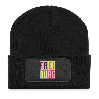 Freiburg Städte Design - Recycelte Patch Beanie - Schwarz - Vorne