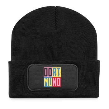 Dortmunder Städte Design - Recycelte Patch Beanie - Schwarz - Vorne