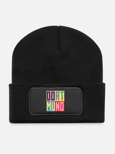 Dortmunder Städte Design - Recycelte Patch Beanie - Schwarz