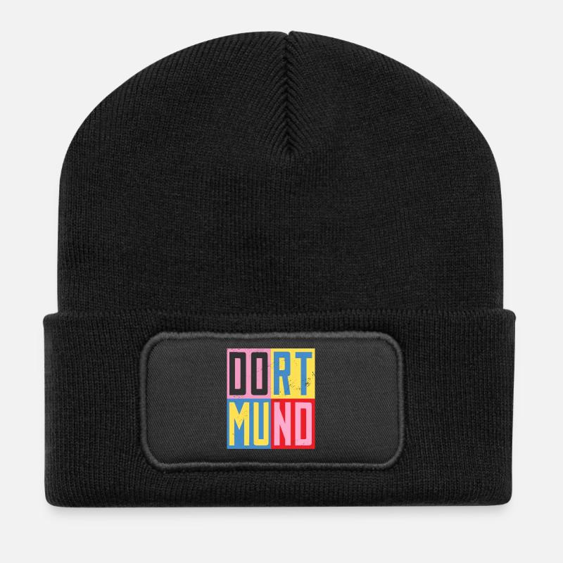 Dortmunder Städte Design - Recycelte Patch Beanie - Schwarz