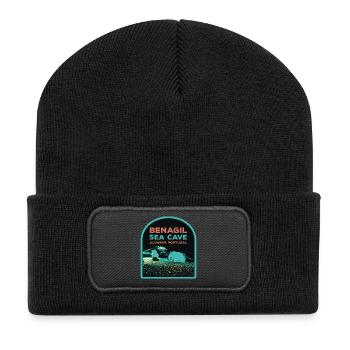 Berühmte Benagil Meereshöhle, Algarve Portugal - Recycelte Patch Beanie - Schwarz - Vorne