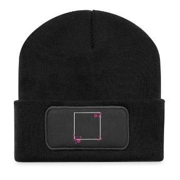 Square Flowers Pink - Recycled Patch Beanie - black - Front