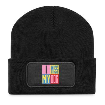 Ich vermisse mein Hund - Recycelte Patch Beanie - Schwarz - Vorne
