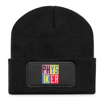 Physiker Design - Recycelte Patch Beanie - Schwarz - Vorne
