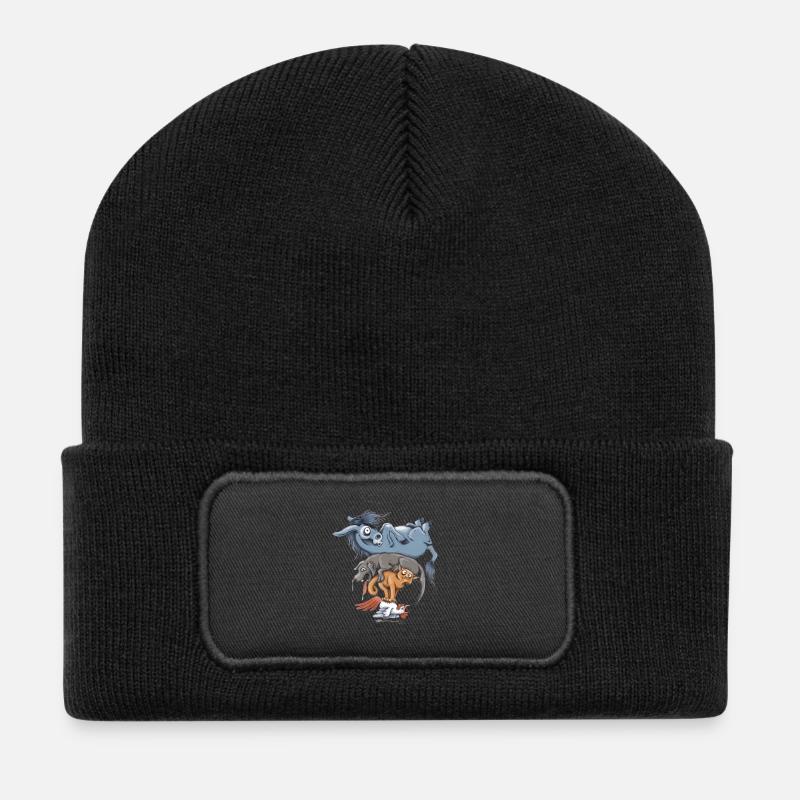 Worth A Try - Recycelte Patch Beanie - Schwarz
