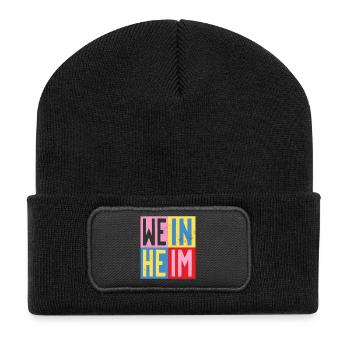 Weinheim Design - Recycelte Patch Beanie - Schwarz - Vorne