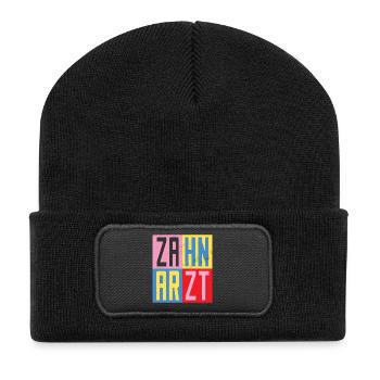 Zahnarzt Design - Recycelte Patch Beanie - Schwarz - Vorne