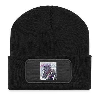 Hey Girl Horse Head - Recycled Patch Beanie - black - Front