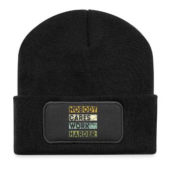 Nobody Cares Work Harder - Recycled Patch Beanie - black - Front