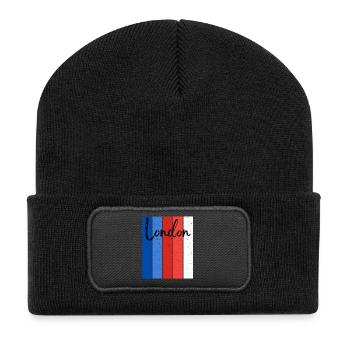 London Stripes Speckle Script - Recycled Patch Beanie - black - Front