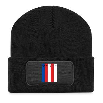 New York Striped Wordmark - Recycled Patch Beanie - black - Front