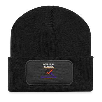 Montez de niveau en solo, jouez avec d’autres - Beanie recyclé à patch - noir - Devant