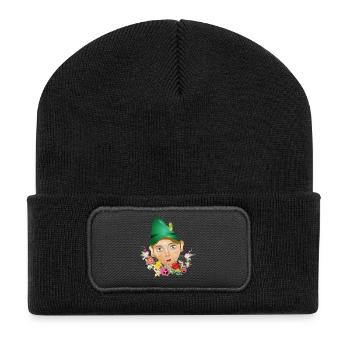 The Seppel or Seppl as doll portrait - Recycled Patch Beanie - black - Front