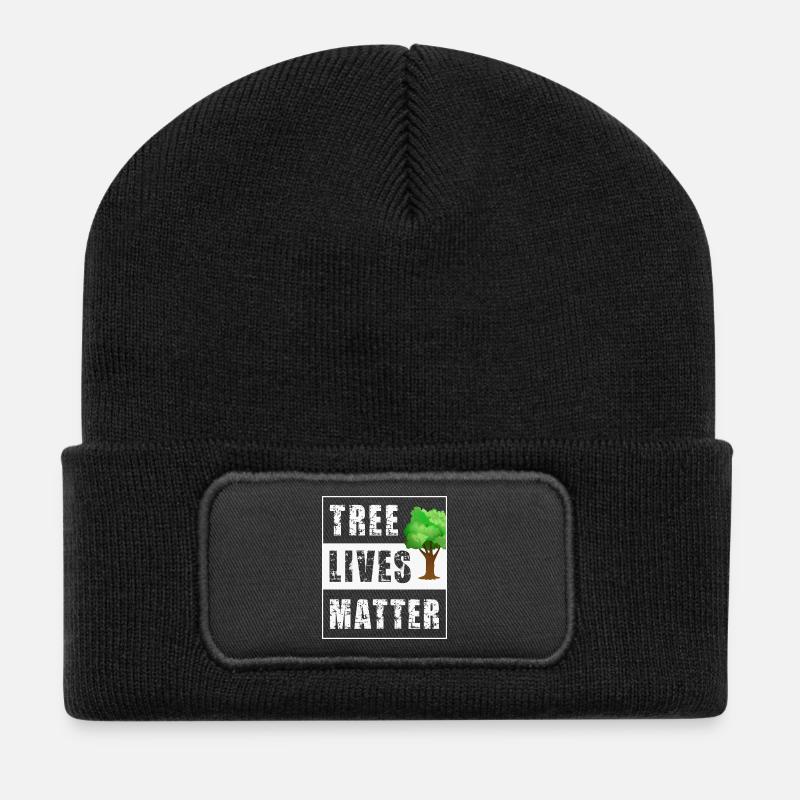 Baum Bäume - Recycelte Patch Beanie - Schwarz