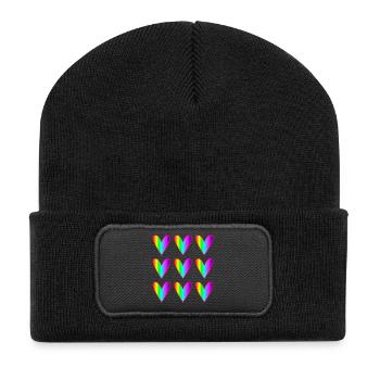MOM. MOTHER'S DAY. HAPPY MOTHER'S DAY. I LOVE YOU - Recycled Patch Beanie - black - Front