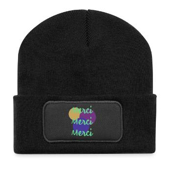 MERCI. MERCI MAÎTRESSE. CADEAU MAÎTRESSE. VACANCES - Beanie recyclé à patch - noir - Devant