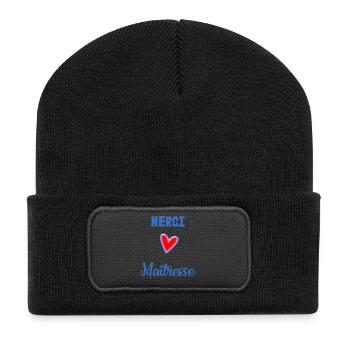 MERCI. MERCI MAÎTRESSE. CADEAU MAÎTRESSE. VACANCES - Beanie recyclé à patch - noir - Devant