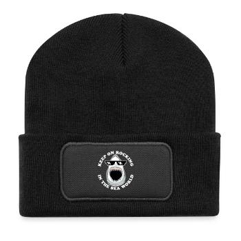 Requin Avec Lunettes De Soleil - Beanie recyclé à patch - noir - Devant