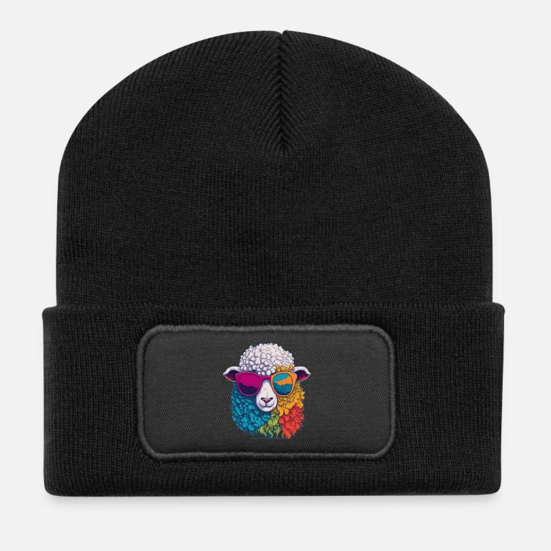 moutons frais - Beanie recyclé à patch - noir