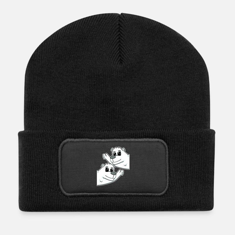 Eisbär Eisbären Bär - Recycelte Patch Beanie - Schwarz