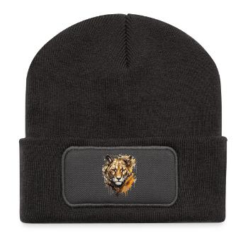 Le visage du - Street Art - Beanie recyclé à patch - charbon - Devant