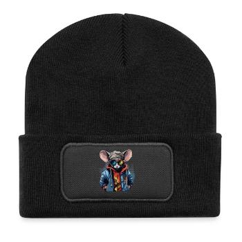 Urban Rodent: Streetwise Mouse Vibes - Beanie recyclé à patch - noir - Devant