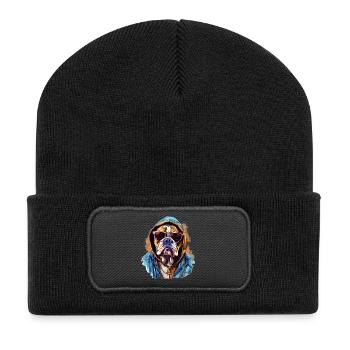 Urban Bulldog: Streetwise Bulldog Vibes - Beanie recyclé à patch - noir - Devant