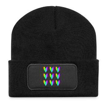 HERZ. HEILIGER VALENTINSTAG. Junggesellinnenabschied. ICH LIEBE DICH. ICH LIEBE DICH - Recycelte Patch Beanie - Schwarz - Vorne