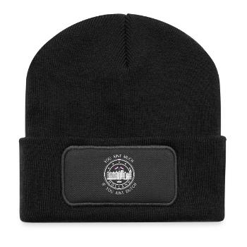 Du bist nicht viel, wenn du kein Holländer bist - Recycelte Patch Beanie - Schwarz - Vorne