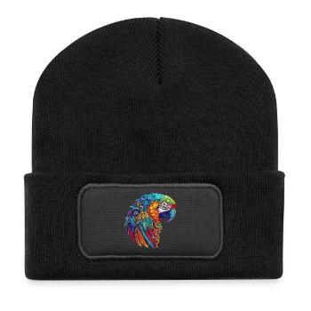 Parrot Macaw - Recycled Patch Beanie - black - Front